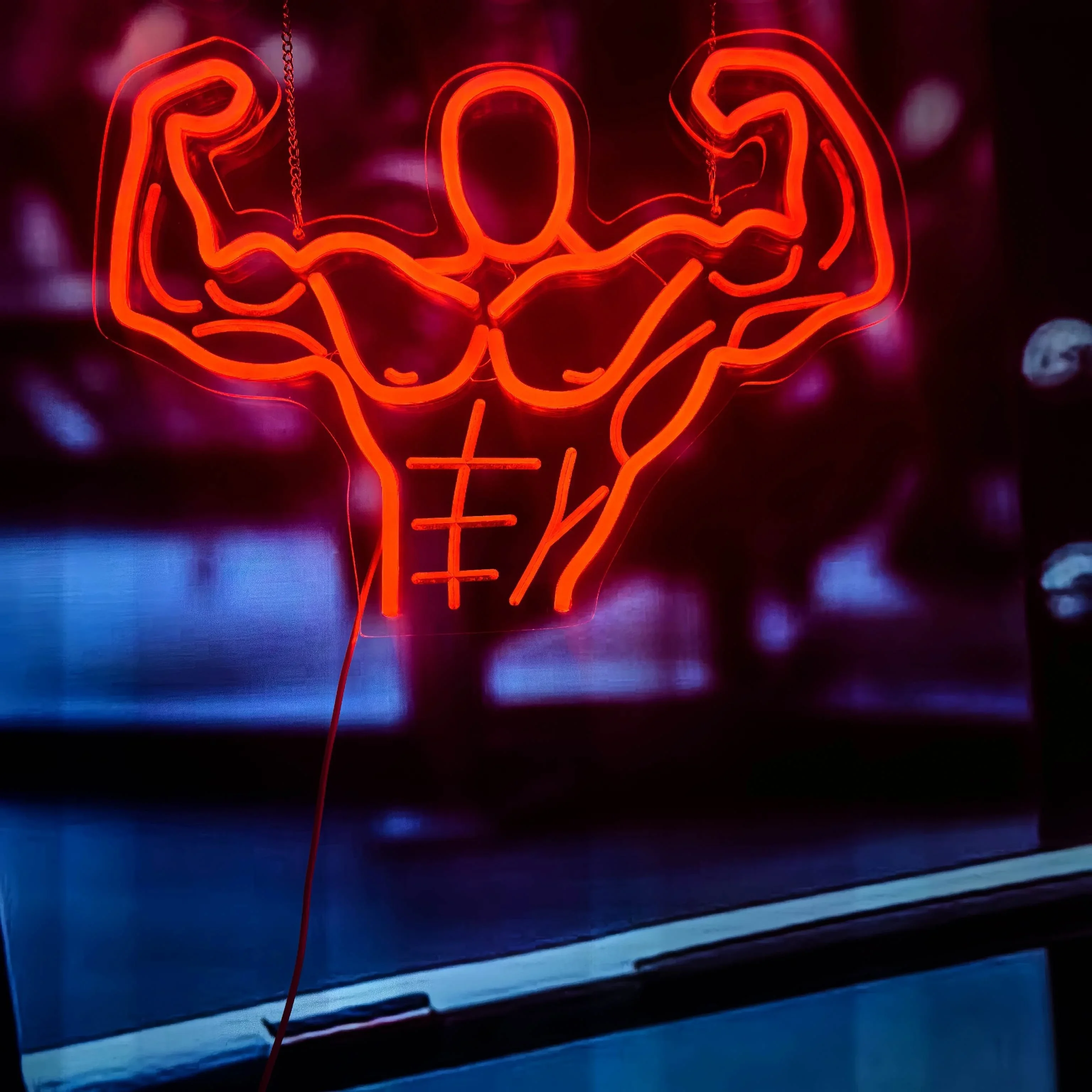 Fitness Warrior LED Neon Sign  - Sports Equipment Store ulasan dan harga