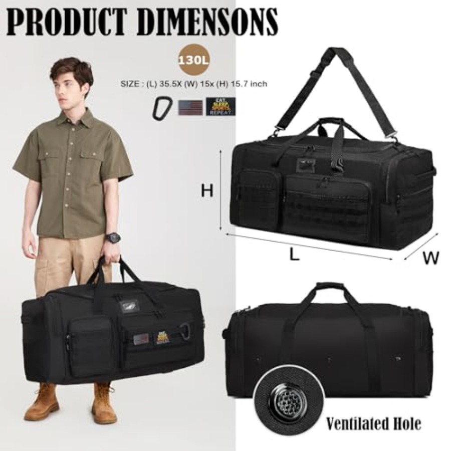 130L Extra Large Duffle Bag fo - Xl Sports Equipment Bag ulasan dan harga